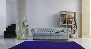 divano chesterfield / in pelle / 2 posti / grigio