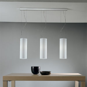 lampada a sospensione / moderna / in metallo cromato / in vetro