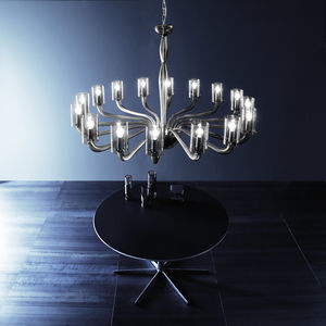 lampadario classico / in vetro / in metallo cromato / alogeno