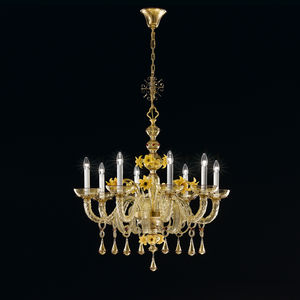 lampadario classico / in vetro / alogeno / contract