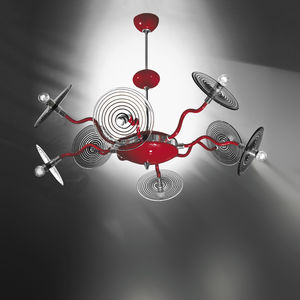 lampadario design originale / in vetro / alogeno / contract