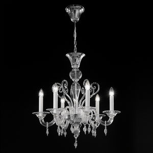 lampadario classico / in vetro / alogeno / fatto a mano