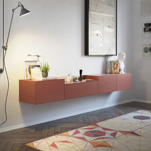 credenza a muro / moderna / in legno laccato / in quercia