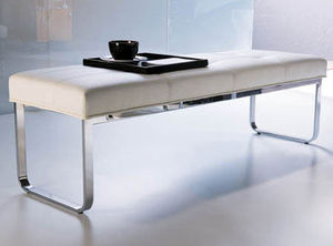 divanetto imbottito moderno / in pelle / da interno / bianco