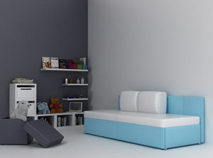 divano letto / moderno / in tessuto / 2 posti