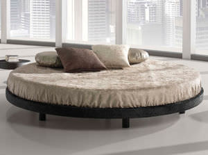 letto rotondo / matrimoniale / moderno / con testiera imbottita