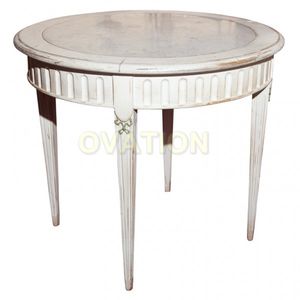 tavolo in stile / in legno / tondo / con rotelle