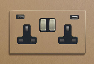 presa di corrente / USB / doppia / da parete