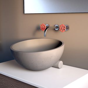 lavabo da appoggio / rotondo / in calcestruzzo / moderno