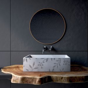 lavabo da appoggio / rettangolare / in calcestruzzo / moderno