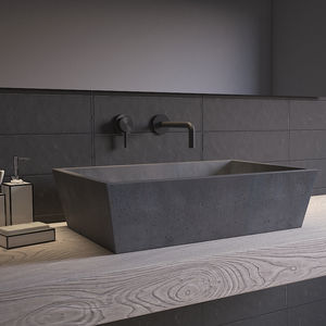 lavabo da appoggio / rettangolare / in calcestruzzo / moderno