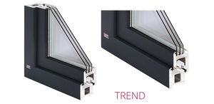 finestra a battente / in PVC / a tripli vetri / a taglio termico