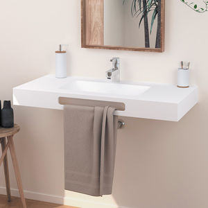 lavabo sospeso / rettangolare / in Solid Surface / moderno