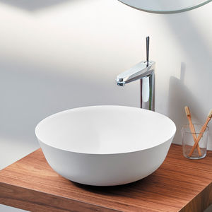 lavabo da appoggio / tondo / ghisa minerale / moderno
