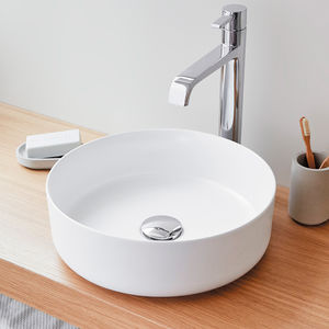 lavabo da appoggio / tondo / in ceramica / moderno