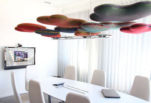 pannello acustico per soffitto / in tessuto / a doppia faccia / per ufficio
