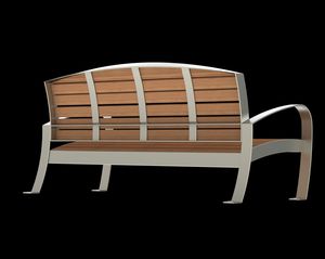 panca pubblica / classica / in legno / in acciaio inox