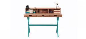 scrittoio moderno / in quercia / in metallo / in MDF