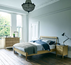 letto king size / moderno / con testiera / in quercia