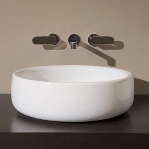 lavabo da appoggio / tondo / in ceramica / moderno