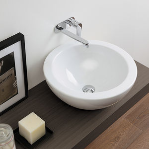 lavabo da appoggio / tondo / in ceramica / moderno