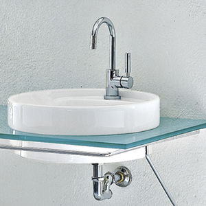 lavabo da semincasso / tondo / in ceramica / moderno