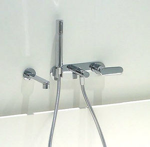 miscelatore per vasca / da incasso / in metallo cromato / in ottone