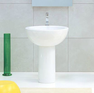 lavabo da terra / rotondo / in ceramica / moderno