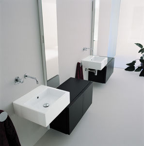 lavabo sospeso / rettangolare / in ceramica / moderno