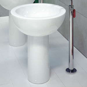 lavabo da terra / tondo / in ceramica / moderno