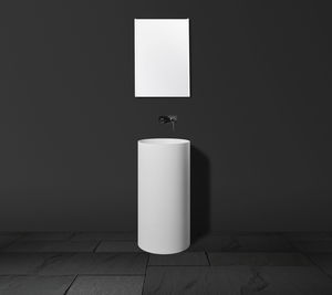 lavabo da terra / tondo / in Solid Surface / moderno