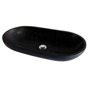 lavabo da appoggio / ovale / in pietra naturale / moderno