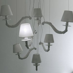 lampada a sospensione / moderna / in ceramica / in lino