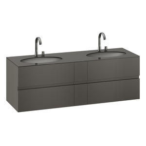 mobile lavabo doppio / sospeso / in MDF / in vetro