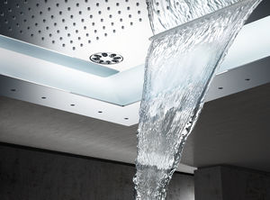 soffione doccia da incasso a soffitto / rettangolare / pioggia / con illuminazione incorporata