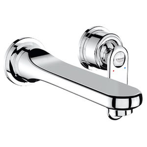 miscelatore per lavabo / da parete / in metallo cromato / da bagno