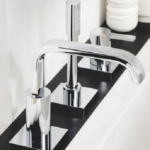 miscelatore per vasca / in metallo cromato / da bagno / 3 fori