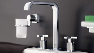 miscelatore doppio comando per lavabo / da appoggio / in metallo cromato / da bagno