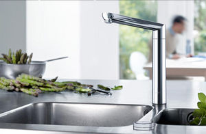 miscelatore in metallo cromato / da cucina / 1 foro