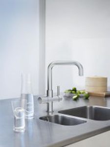 miscelatore in metallo cromato / da cucina / 1 foro / per acqua fredda