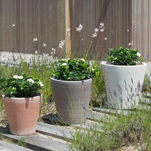 vaso da giardino in terracotta / conico / rotondo