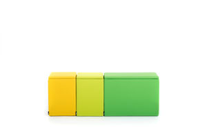 pouf design pop / in tessuto / con contenitore / per bambini