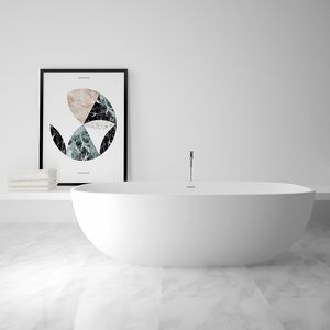 vasca da bagno da appoggio / ovale / in Solid Surface / in resina acrilica