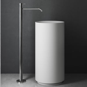 miscelatore per lavabo / a pavimento / in acciaio inox / da bagno