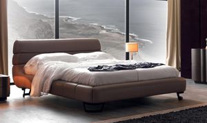 letto matrimoniale / moderno / imbottito / in tessuto