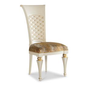 sedia in stile / legno / con schienale alto / imbottita