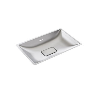 lavandino sospeso / rettangolare / in acciaio inox / contract