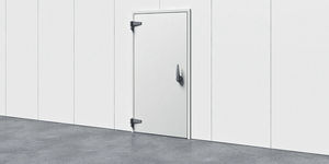 porte industriali battenti / in acciaio inossidabile / a isolamento termico / per celle frigorifere