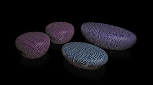 pouf moderno / in cemento / luminoso / per edifici pubblici