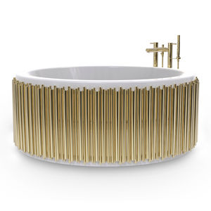 vasca da bagno da appoggio / tonda / in fibra di vetro / in ottone